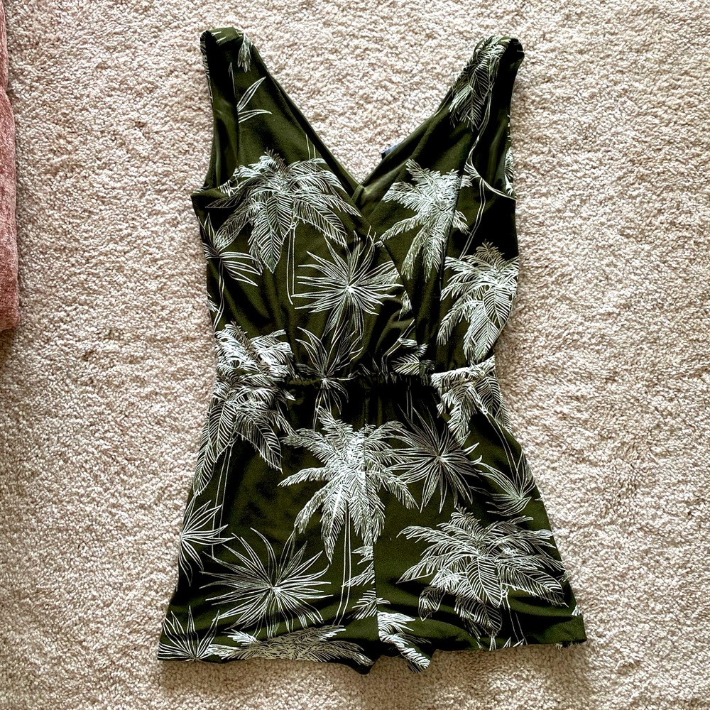 Mango Olive Green Tropical Romper